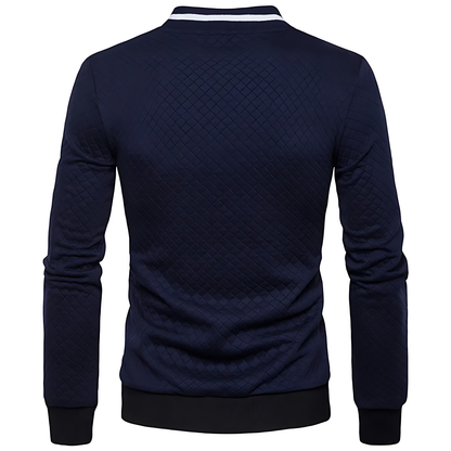 OUTLET  Men's Modern Quilted Zip-Up Bomber Jacket with Contrast Trim