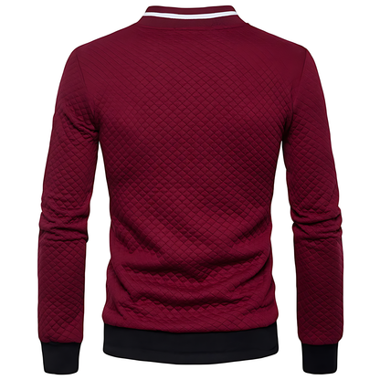 OUTLET  Men's Modern Quilted Zip-Up Bomber Jacket with Contrast Trim